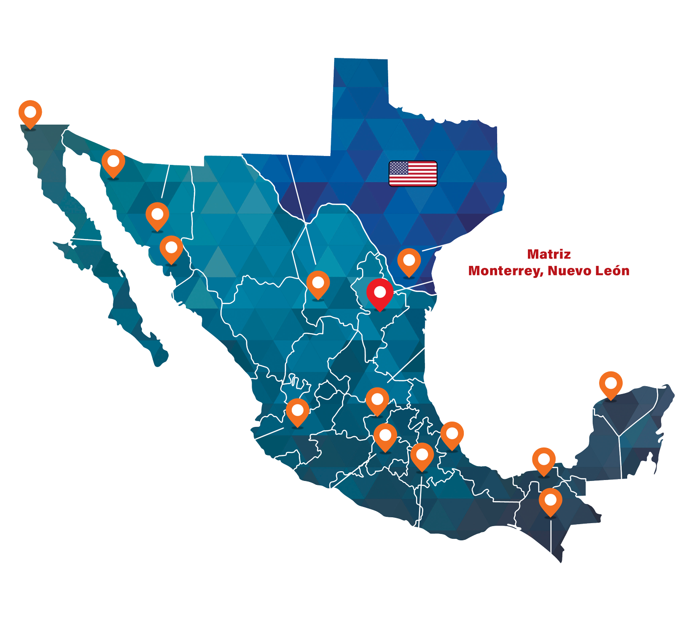 Ubicación de sucursales Petrogas